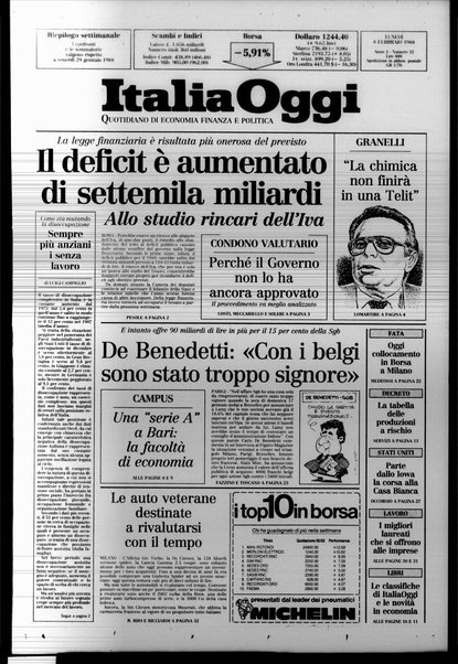 Italia oggi : quotidiano di economia finanza e politica